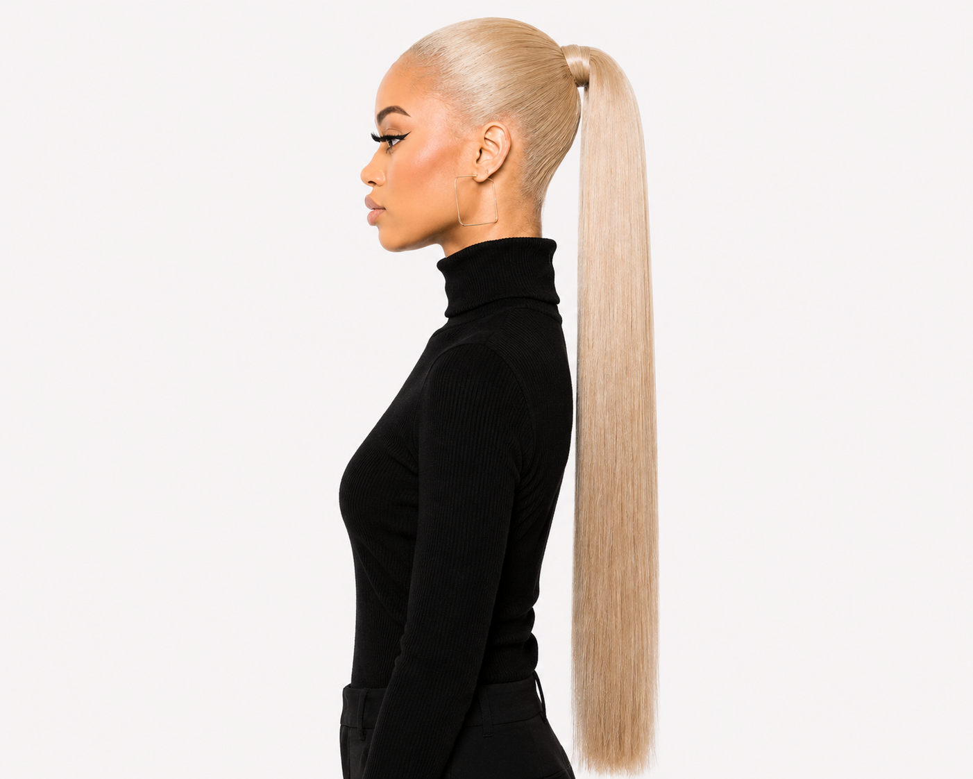 Human Hair Ponytail – Wrap-Around Method, Inner Comb and Velcro Finish Strap.
