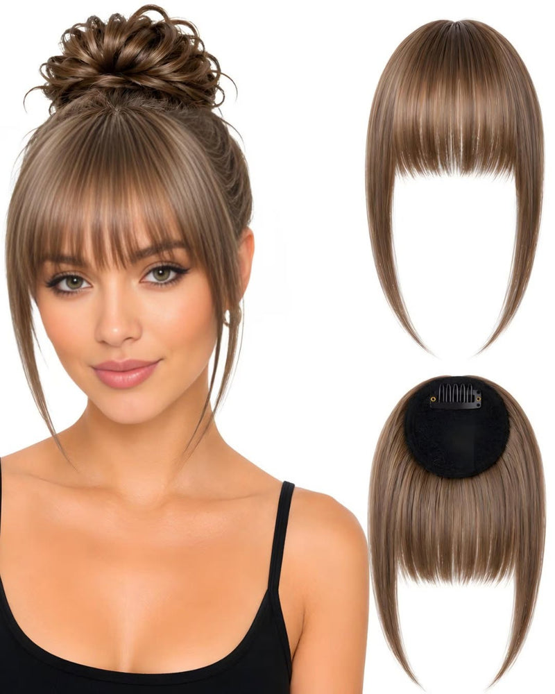 Human Hair Clip-In Fringe – 15 Shades — Brown.3
