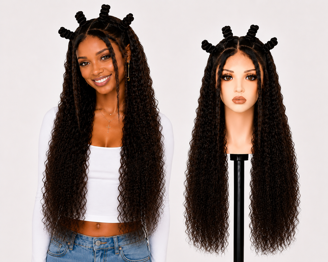 80 cm natural brown curly full lace human hair wig