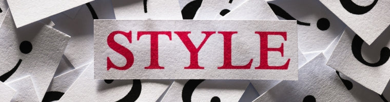 The word ‘Style’ highlighted against a background of scattered punctuation marks.”