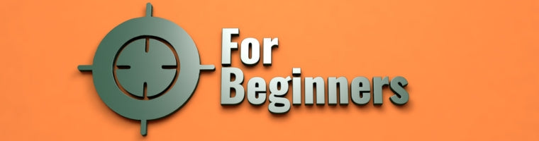 Target icon beside the words ‘For Beginners’ on an orange background.