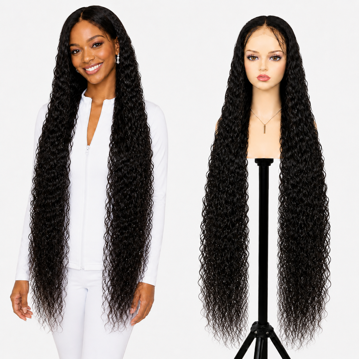 Lace wig Human hair with aligned cuticle Natural color