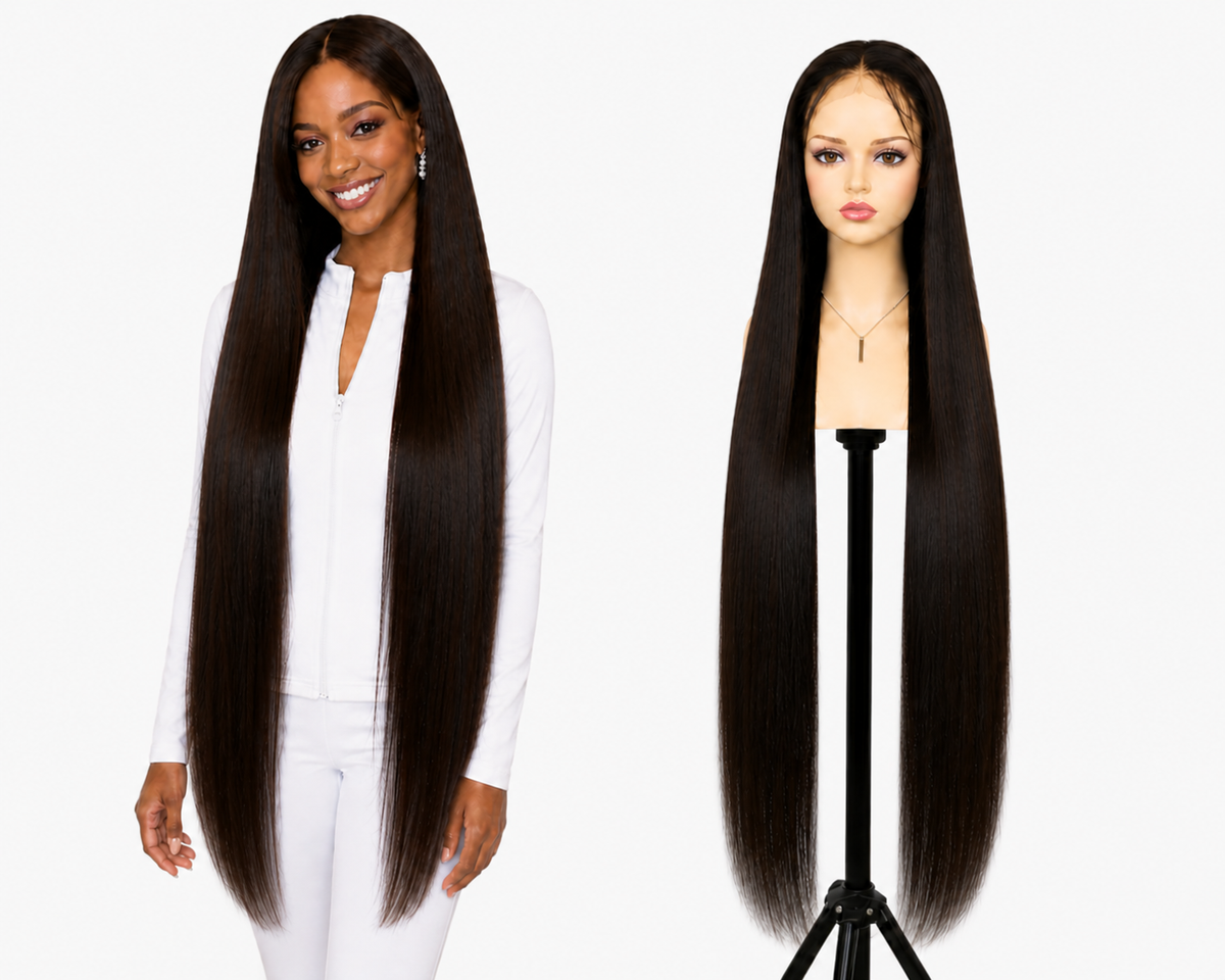 Lace wig Human hair with aligned cuticle Natural color