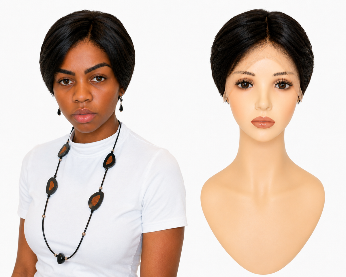 Full Lace wig Human hair with aligned cuticle Natural color