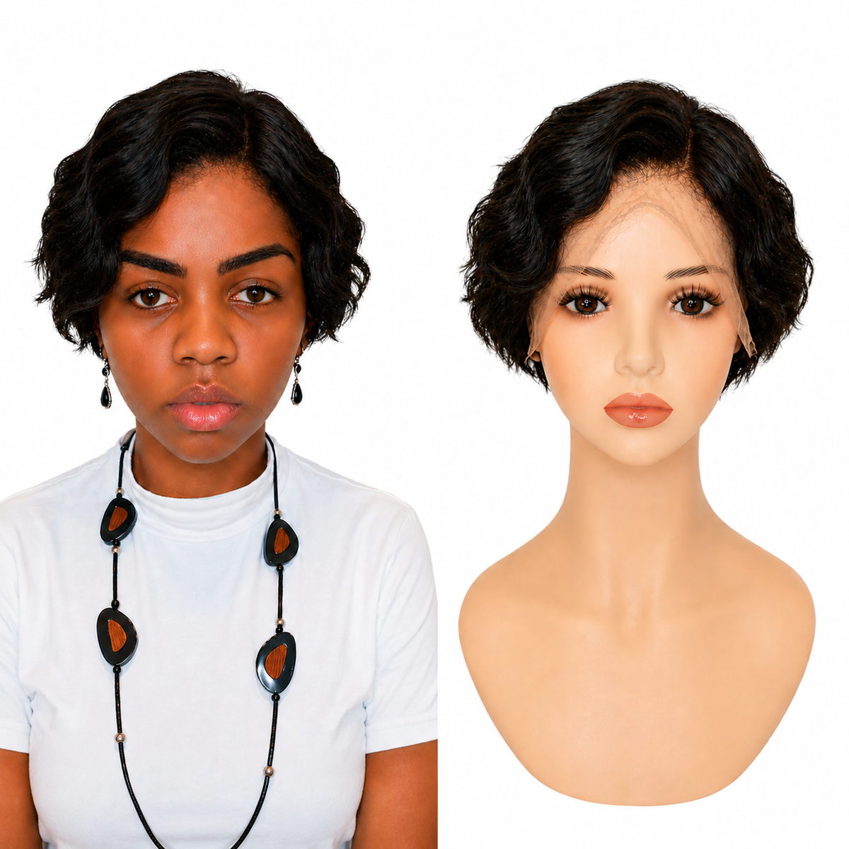 Full Lace wig Human hair with aligned cuticle Natural color