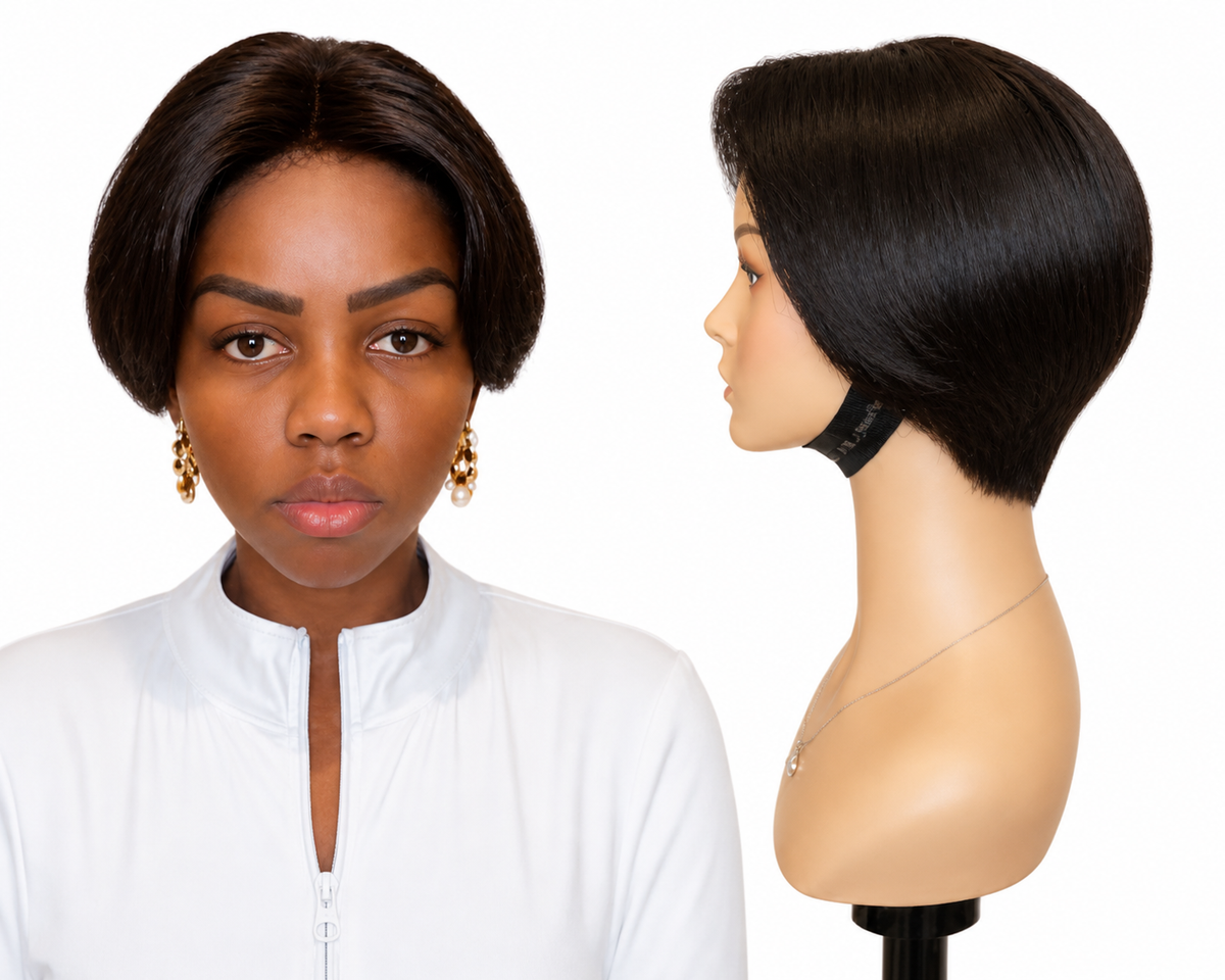 Lace wig Human hair with aligned cuticle Natural color