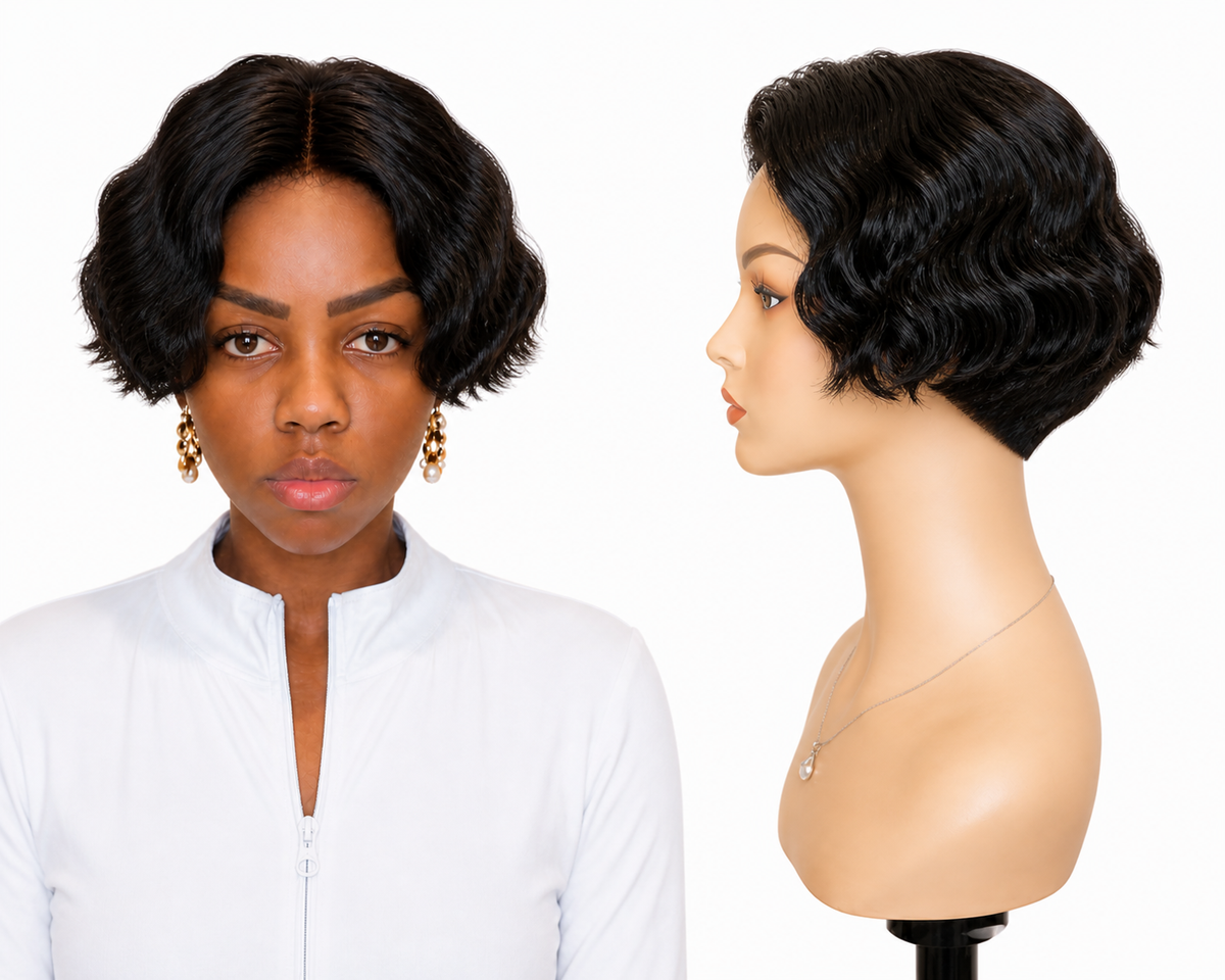 Lace wig Human hair with aligned cuticle Natural color