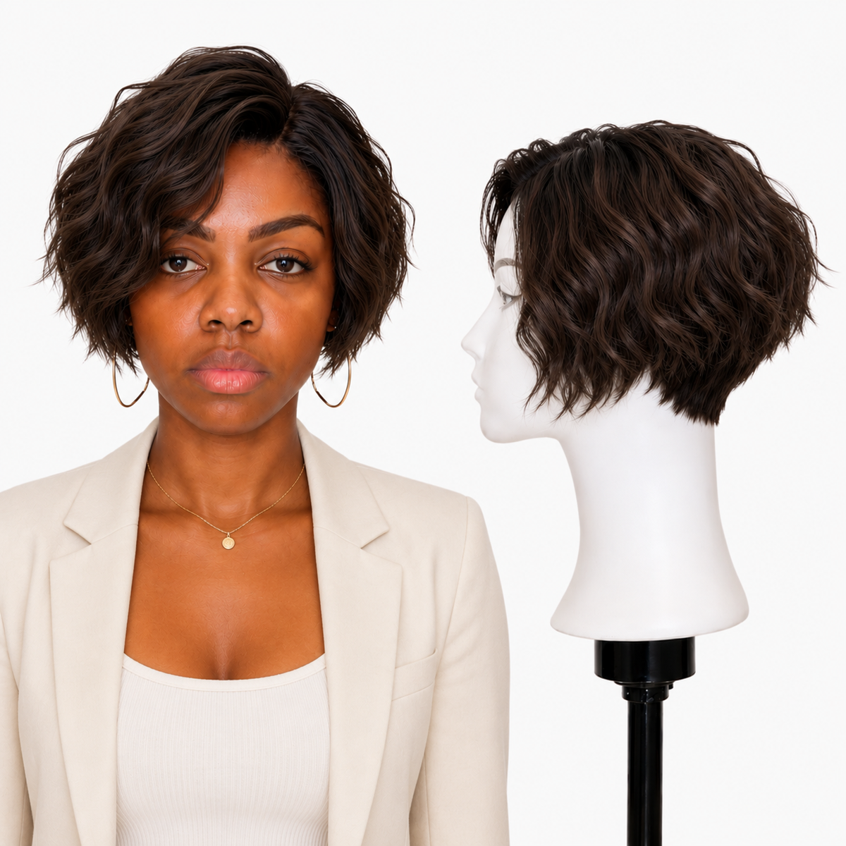 Lace front Human hair with aligned cuticle