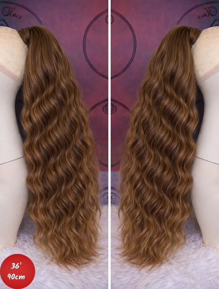 Human Hair Ponytail – Wrap-Around Method, Inner Comb and Velcro Finish Strap.