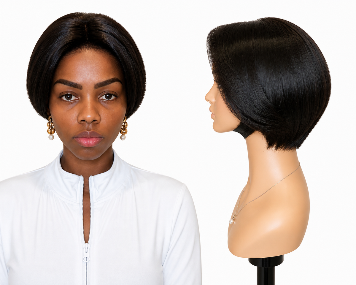 Lace wig Human hair with aligned cuticle Natural color