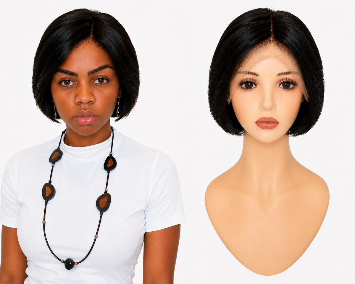 Full Lace wig Human hair with aligned cuticle Natural color