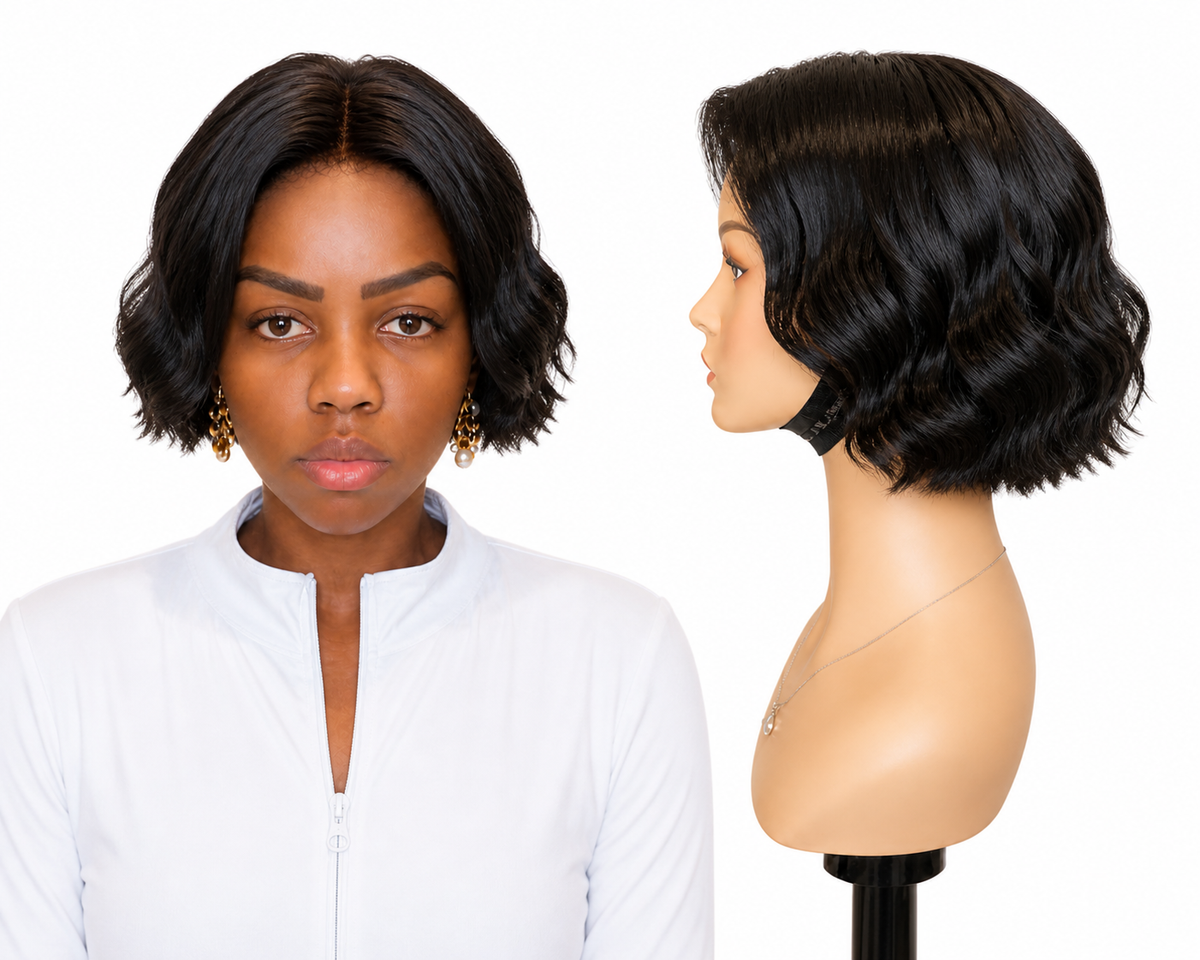 Lace wig Human hair with aligned cuticle Natural color
