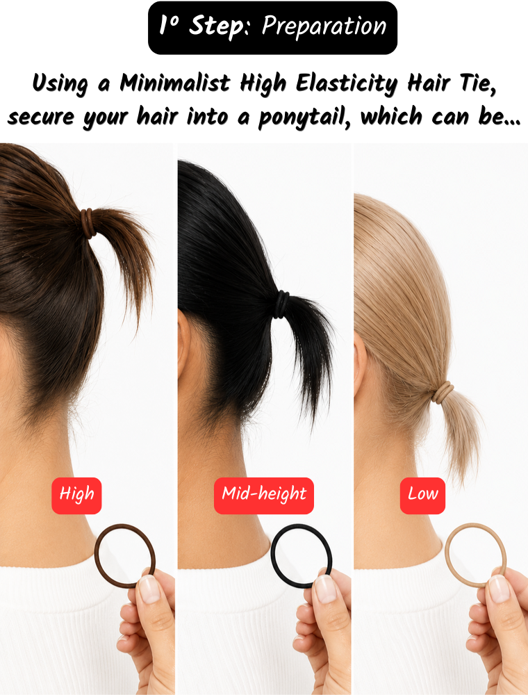 Human Hair Ponytail – Wrap-Around Method, Inner Comb and Velcro Finish Strap.