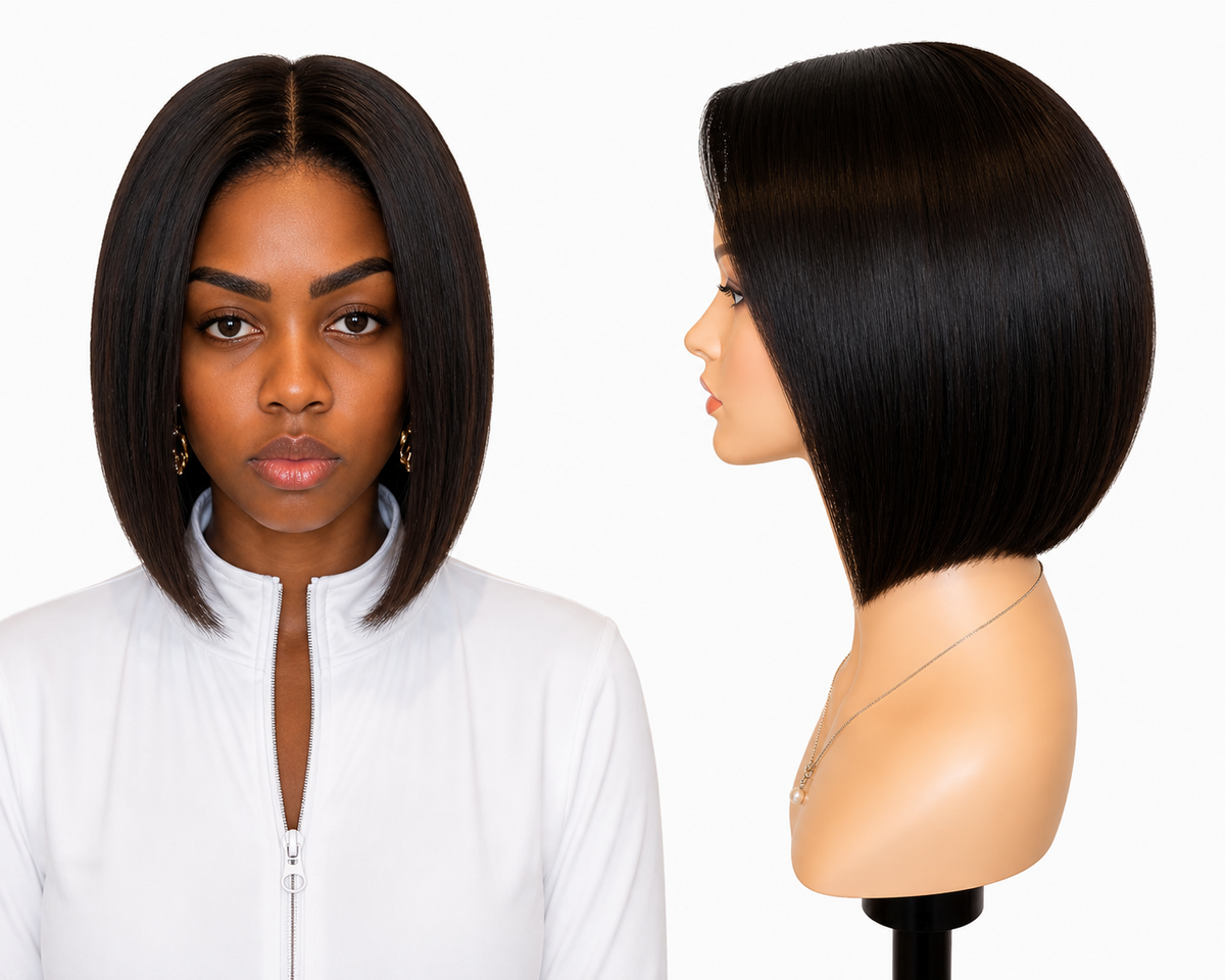Lace wig Human hair with aligned cuticle Natural color
