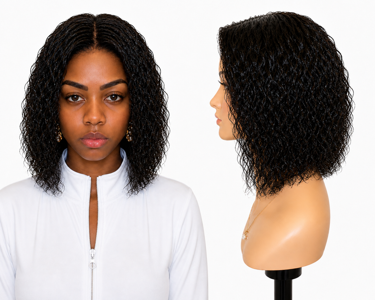 Lace wig Human hair with aligned cuticle Natural color