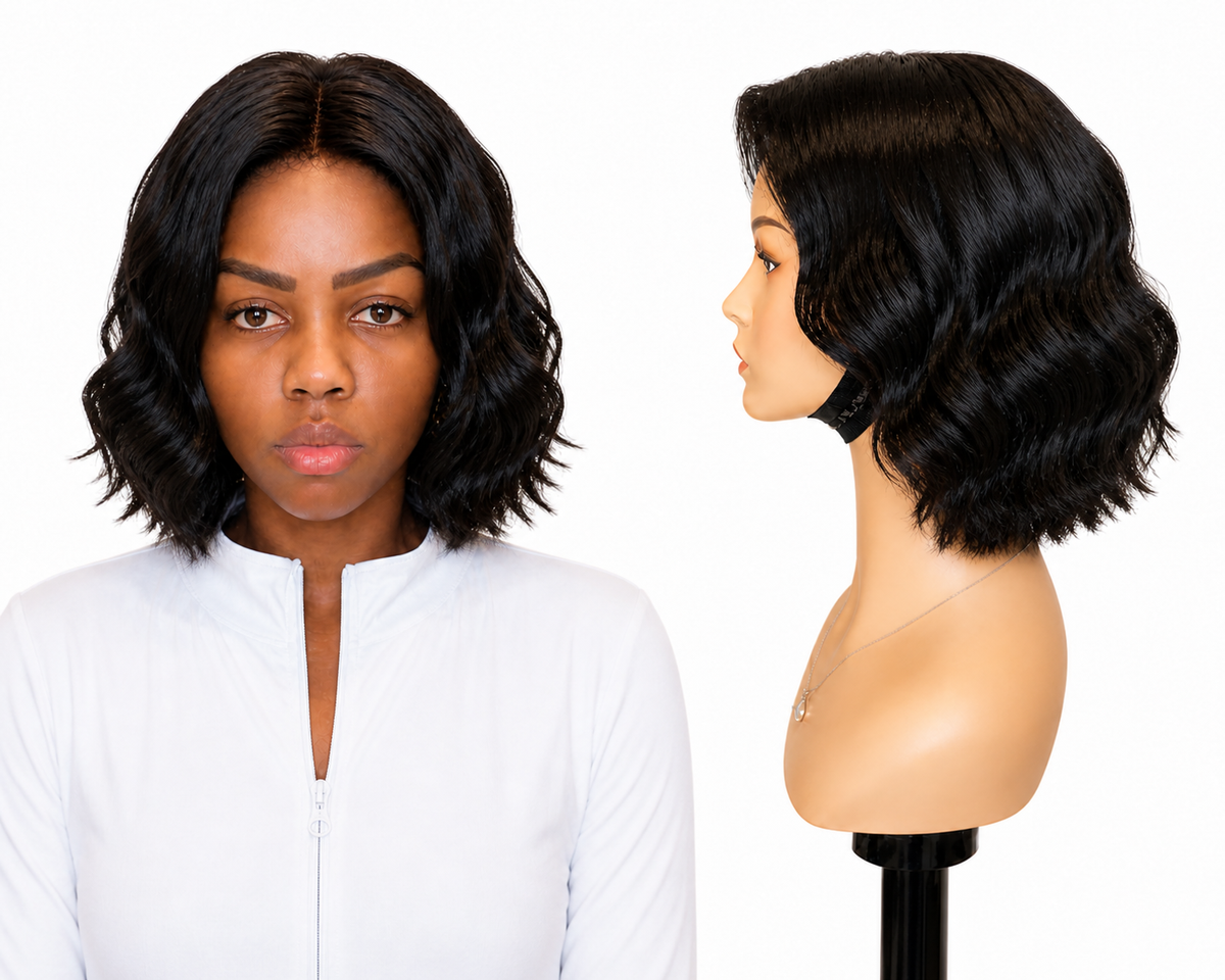 Lace wig Human hair with aligned cuticle Natural color