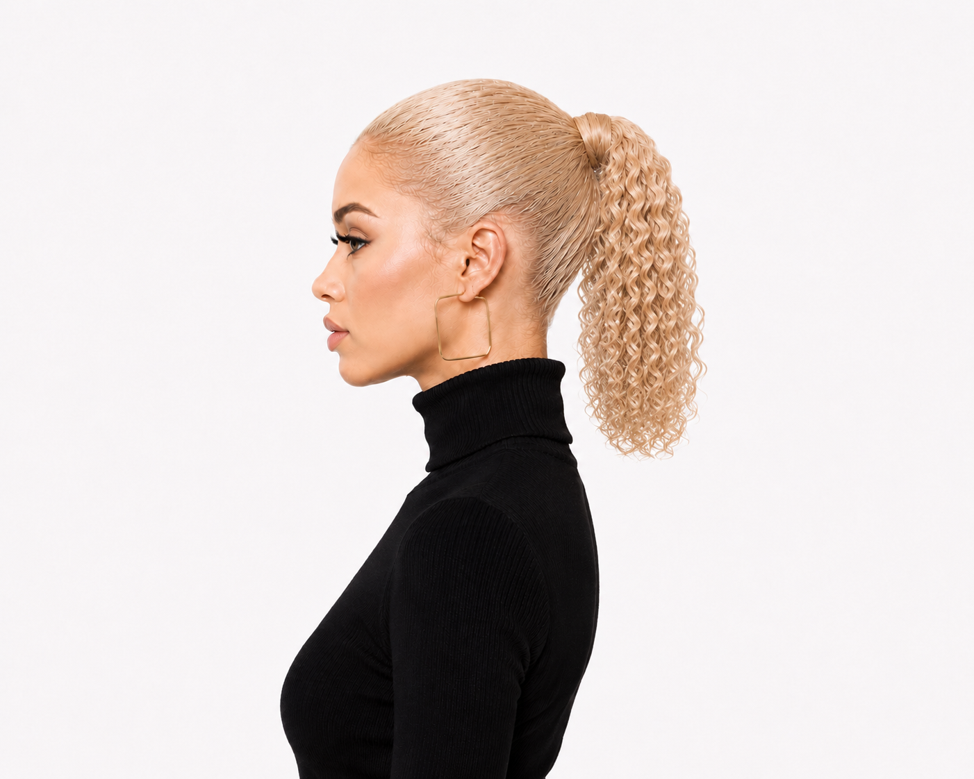 Human Hair Ponytail – Wrap-Around Method, Inner Comb and Velcro Finish Strap.