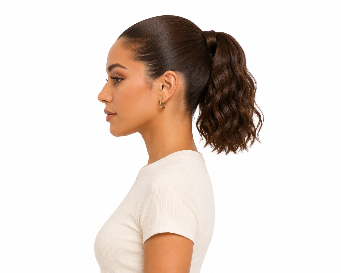 Human Hair Ponytail – Wrap-Around Method, Inner Comb and Velcro Finish Strap.