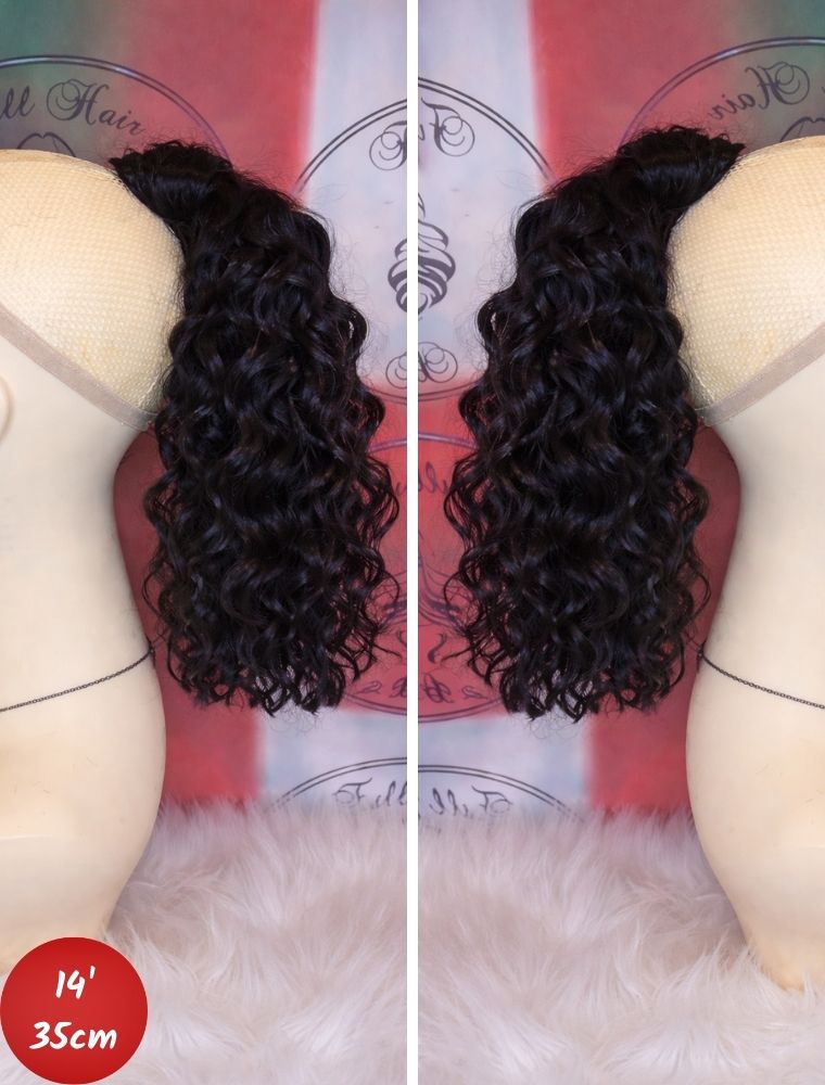 Human Hair Ponytail – Wrap-Around Method, Inner Comb and Velcro Finish Strap.