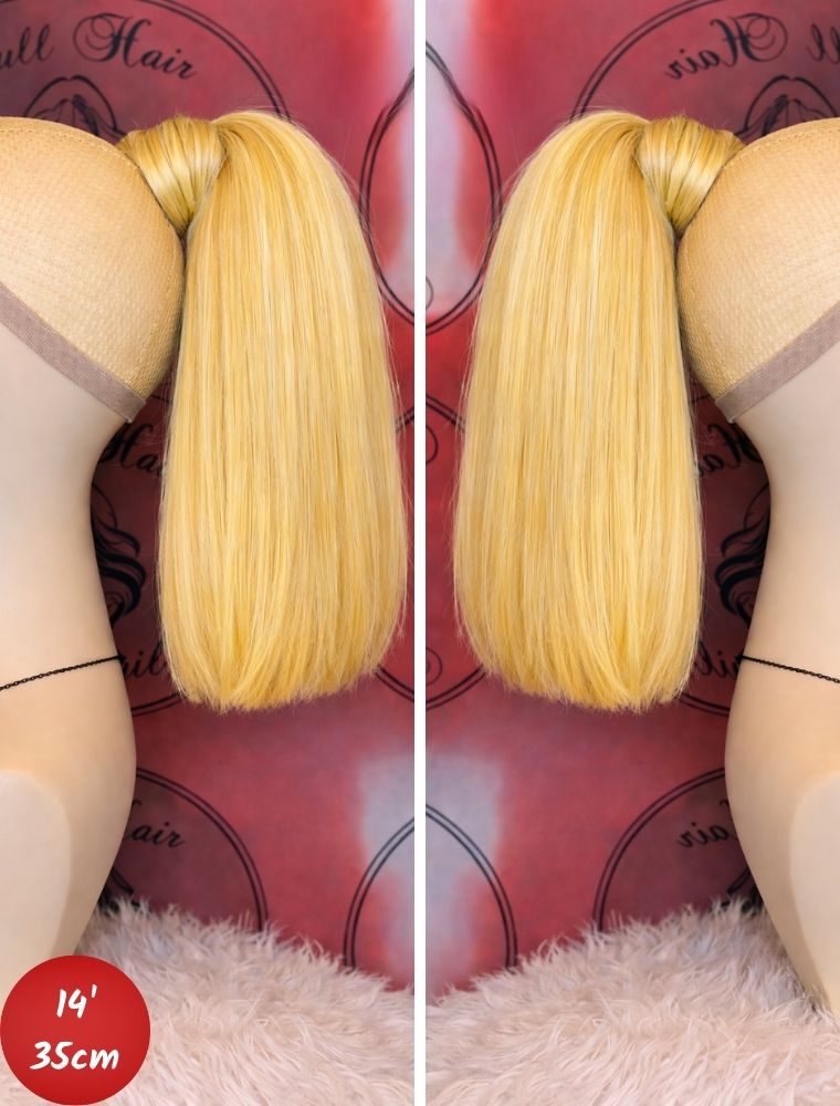 Human Hair Ponytail – Wrap-Around Method, Inner Comb and Velcro Finish Strap.