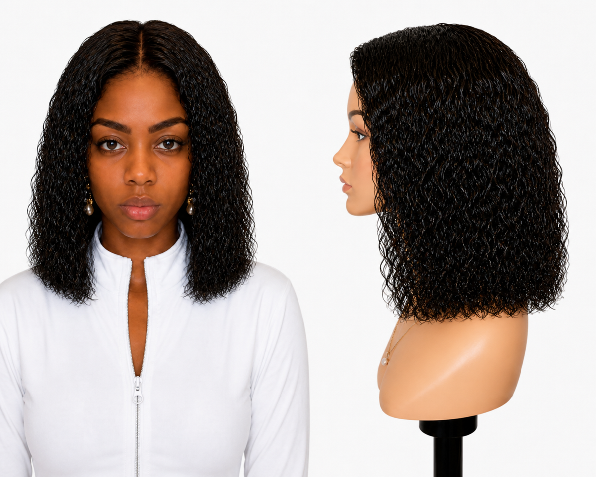 Lace wig Human hair with aligned cuticle Natural color