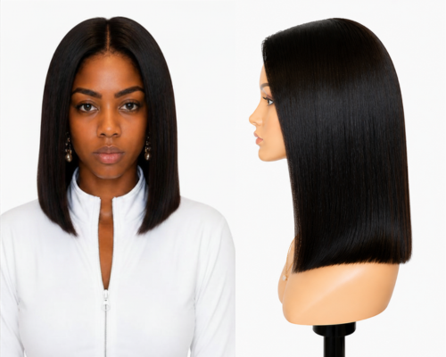 Lace wig Human hair with aligned cuticle Natural color
