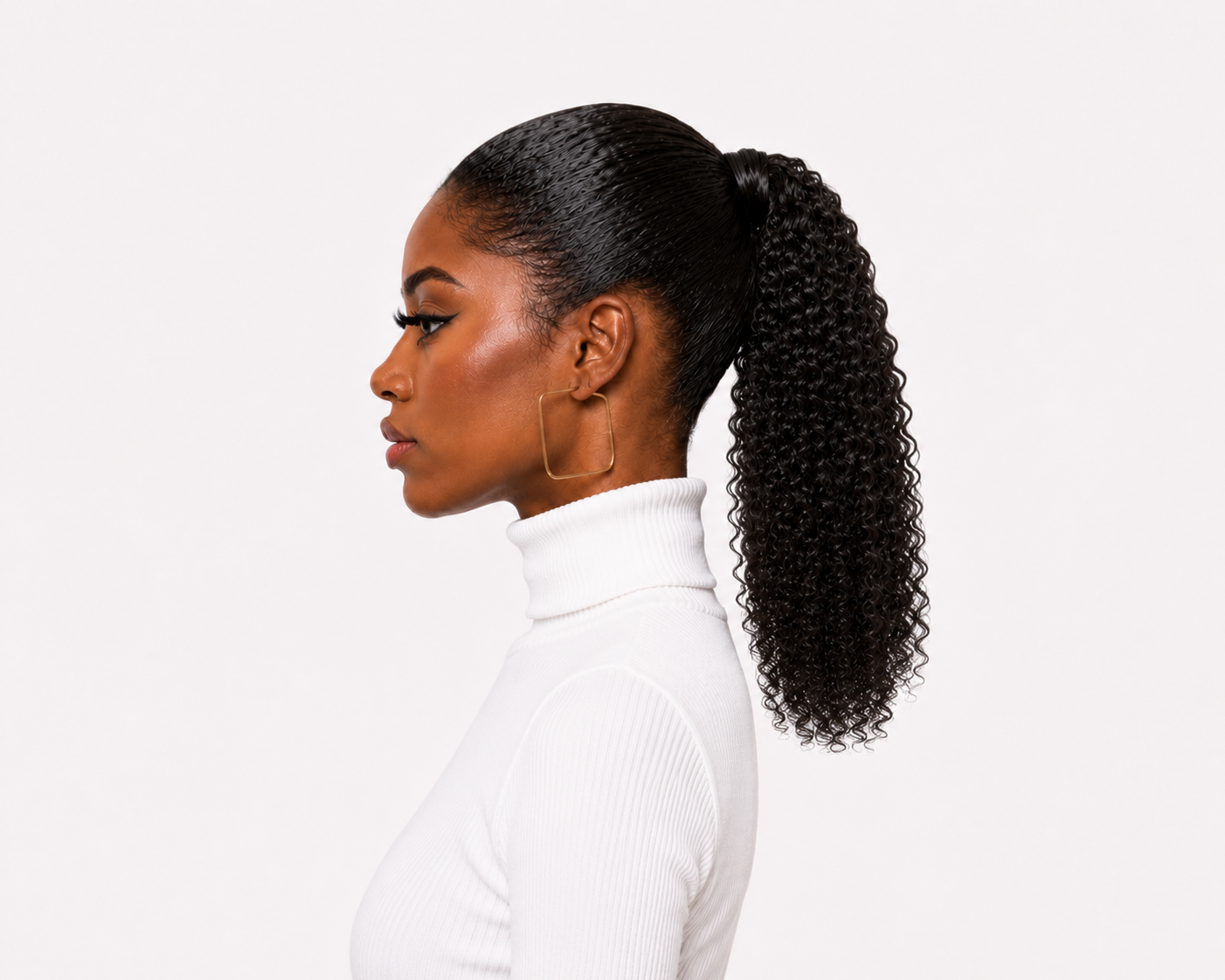 Human Hair Ponytail – Wrap-Around Method, Inner Comb and Velcro Finish Strap.