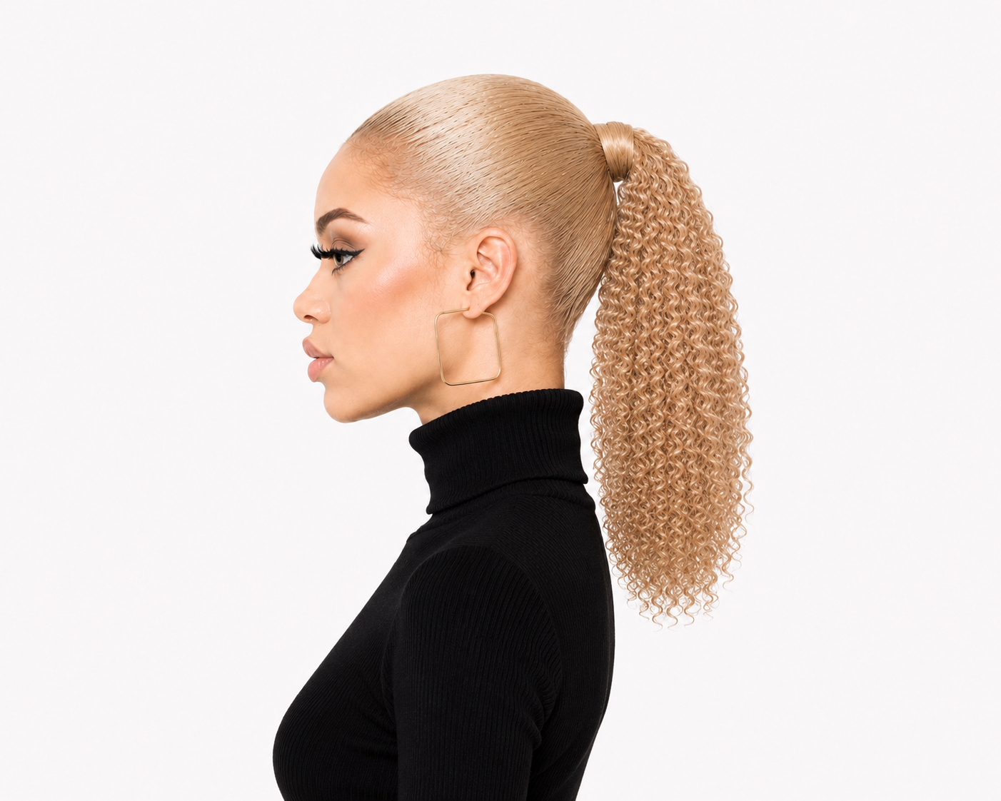 Human Hair Ponytail – Wrap-Around Method, Inner Comb and Velcro Finish Strap.