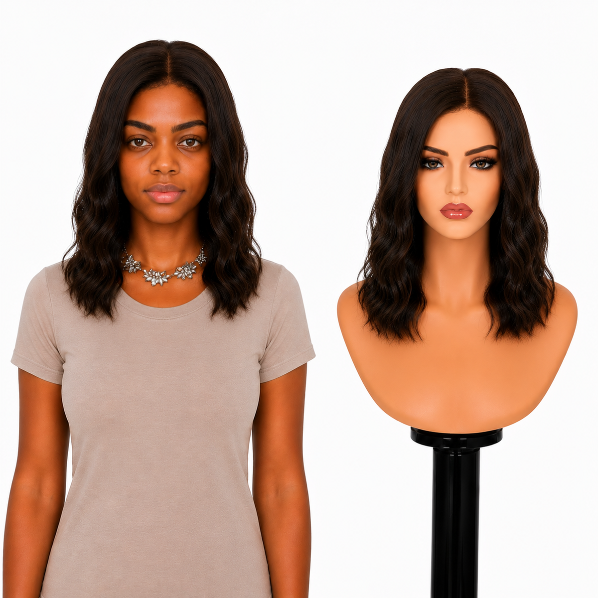 Lace front Human hair with aligned cuticle