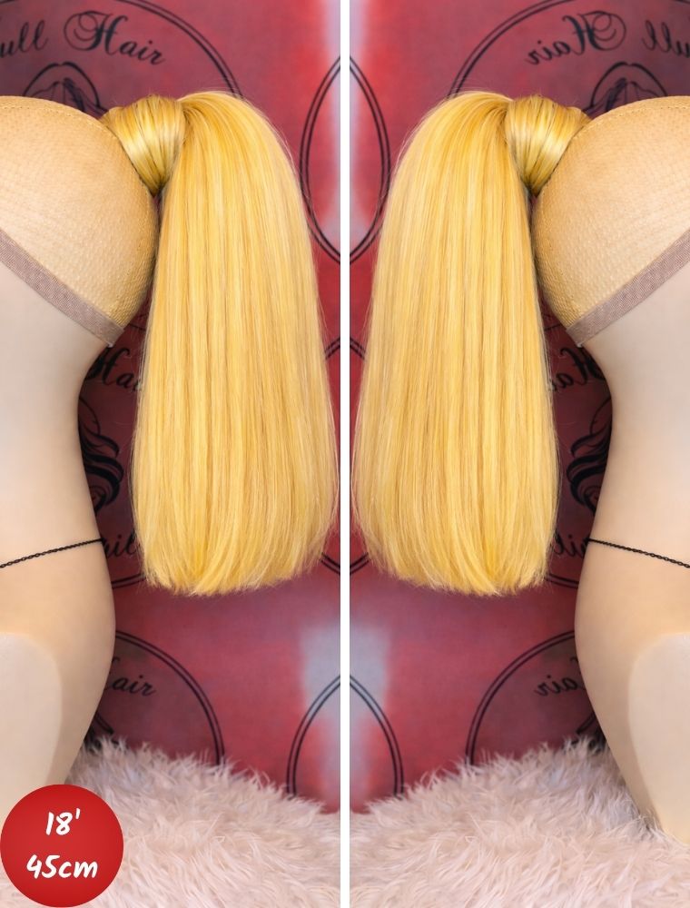 Human Hair Ponytail – Wrap-Around Method, Inner Comb and Velcro Finish Strap.