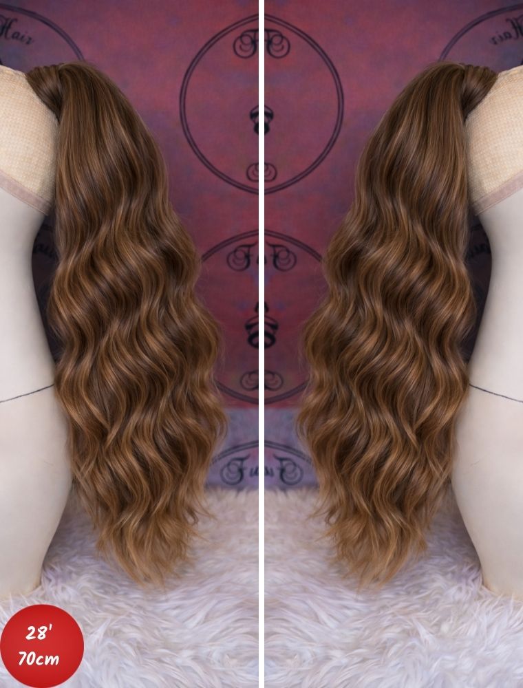 Human Hair Ponytail – Wrap-Around Method, Inner Comb and Velcro Finish Strap.