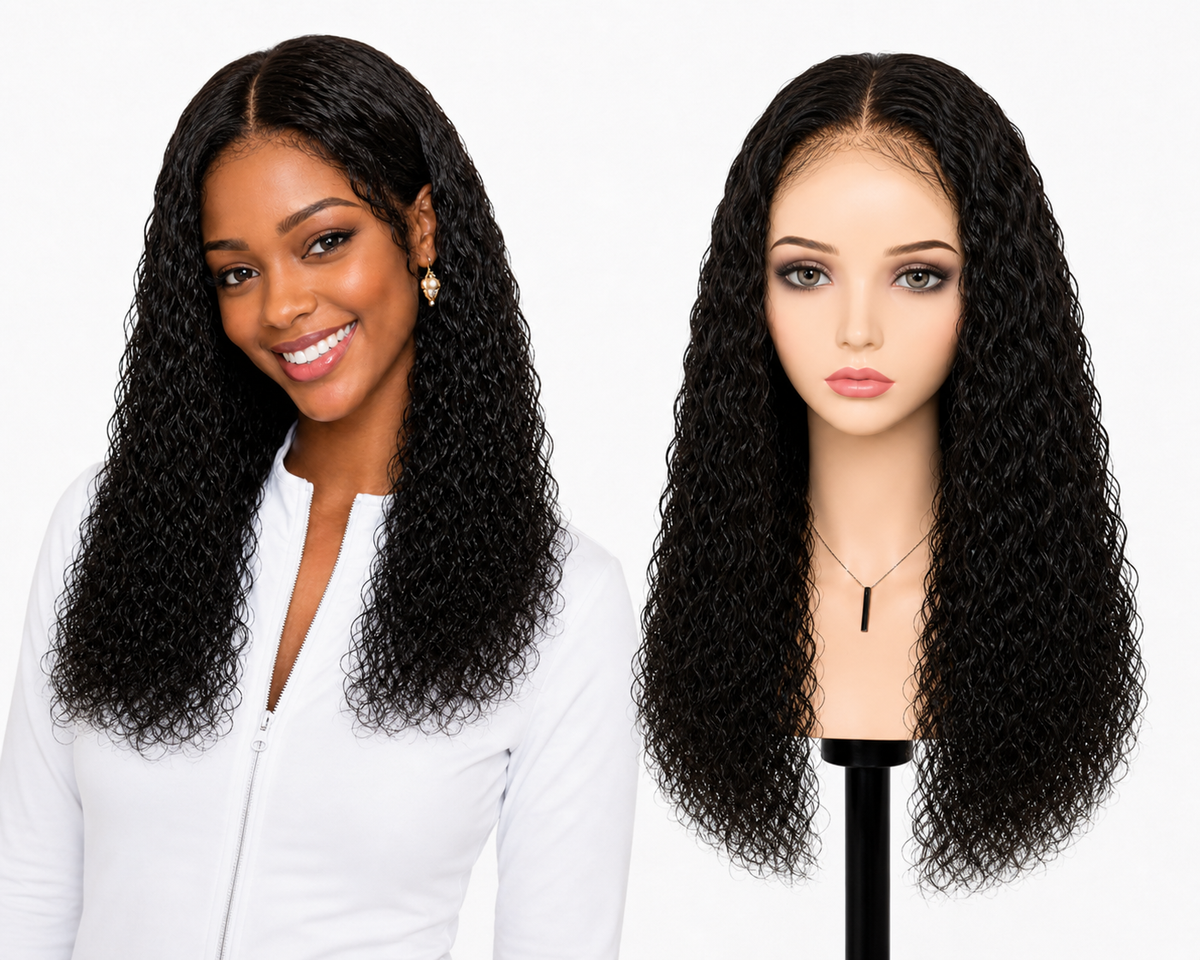 Lace wig Human hair with aligned cuticle Natural color