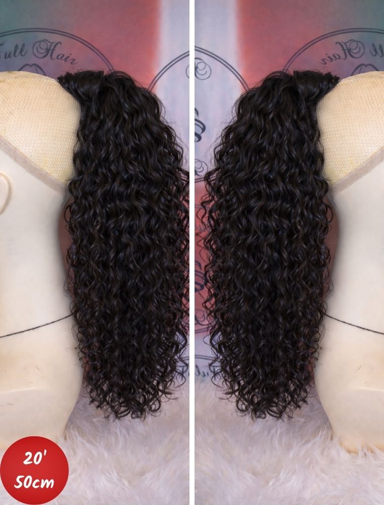 Human Hair Ponytail – Wrap-Around Method, Inner Comb and Velcro Finish Strap.