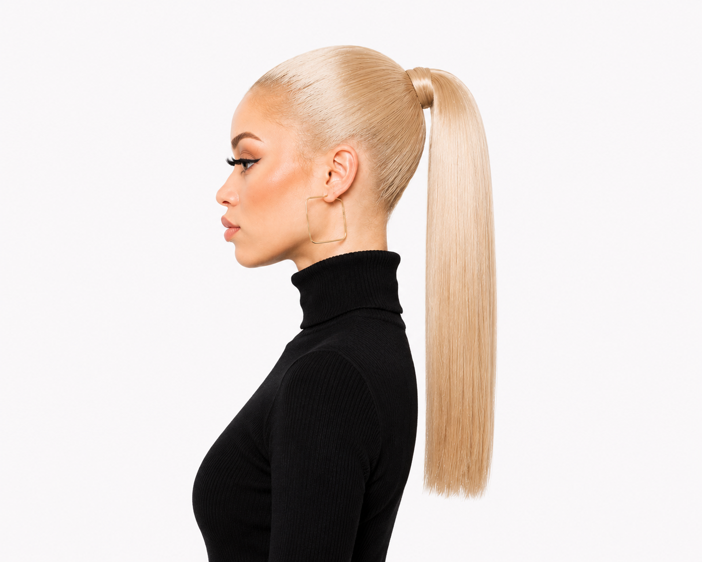 Human Hair Ponytail – Wrap-Around Method, Inner Comb and Velcro Finish Strap.