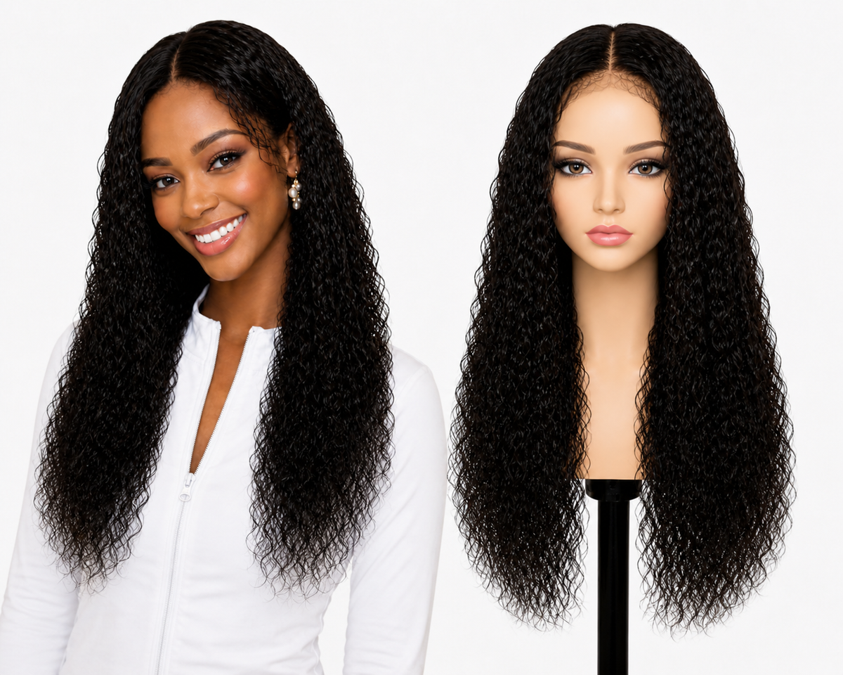 Lace wig Human hair with aligned cuticle Natural color