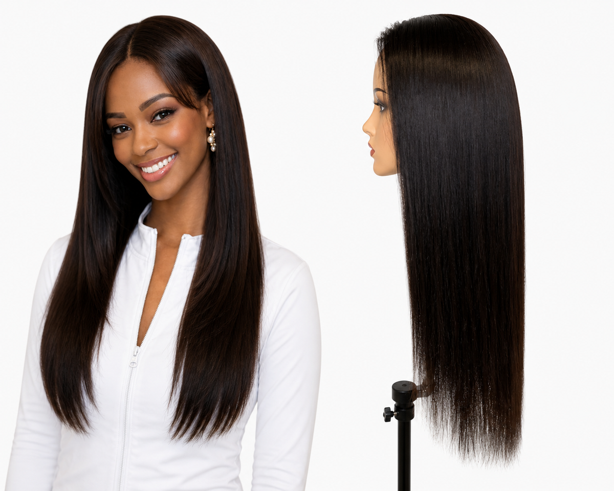 Lace wig Human hair with aligned cuticle Natural color