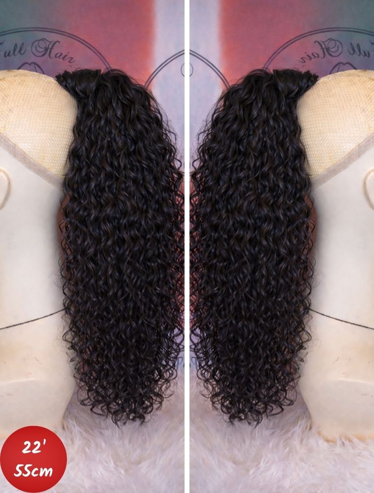 Human Hair Ponytail – Wrap-Around Method, Inner Comb and Velcro Finish Strap.