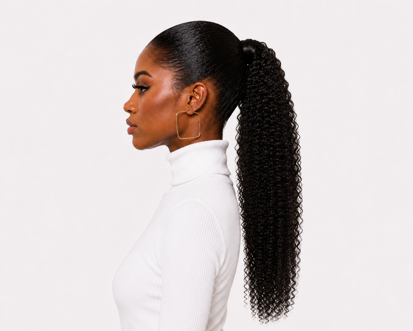 Human Hair Ponytail – Wrap-Around Method, Inner Comb and Velcro Finish Strap.