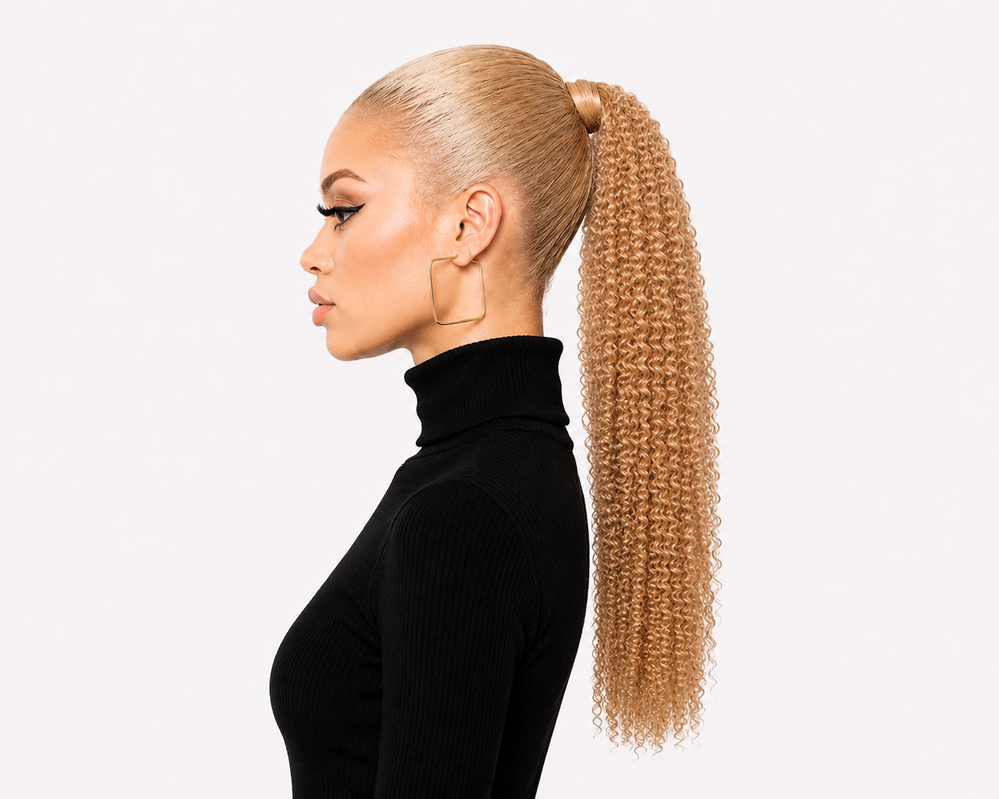 Human Hair Ponytail – Wrap-Around Method, Inner Comb and Velcro Finish Strap.
