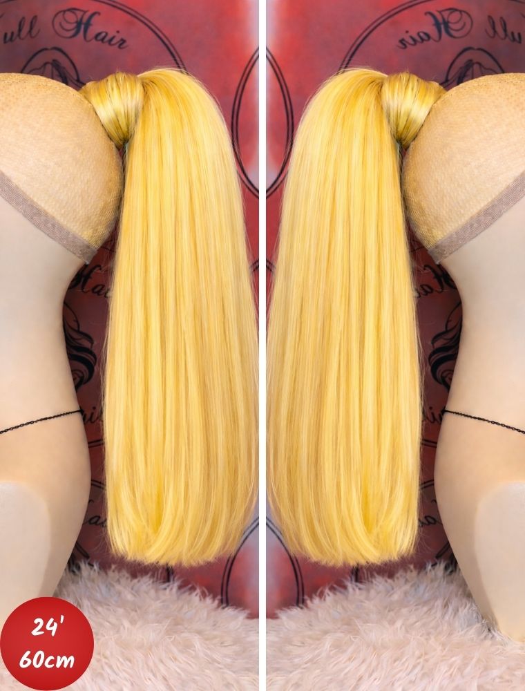 Human Hair Ponytail – Wrap-Around Method, Inner Comb and Velcro Finish Strap.