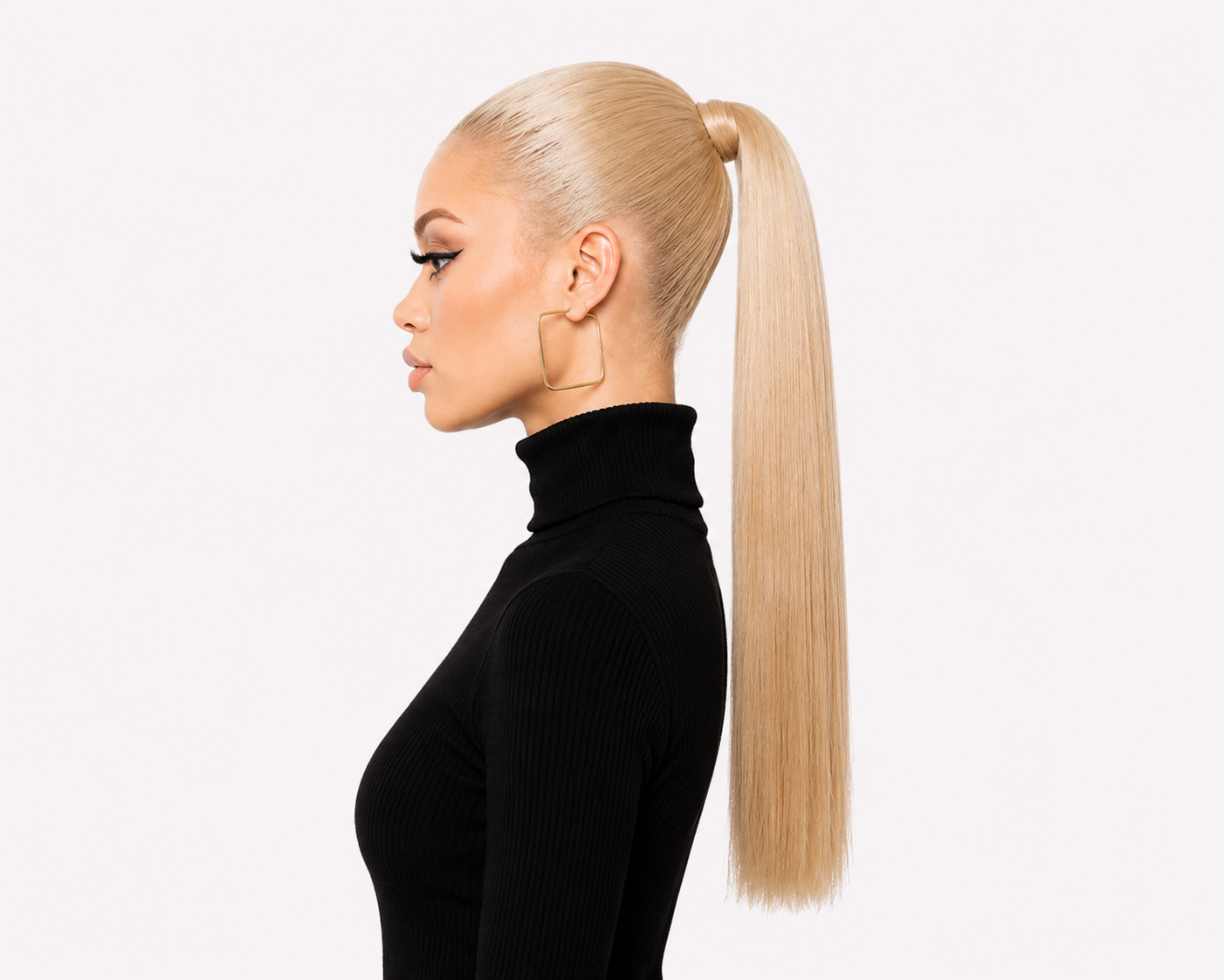 Human Hair Ponytail – Wrap-Around Method, Inner Comb and Velcro Finish Strap.