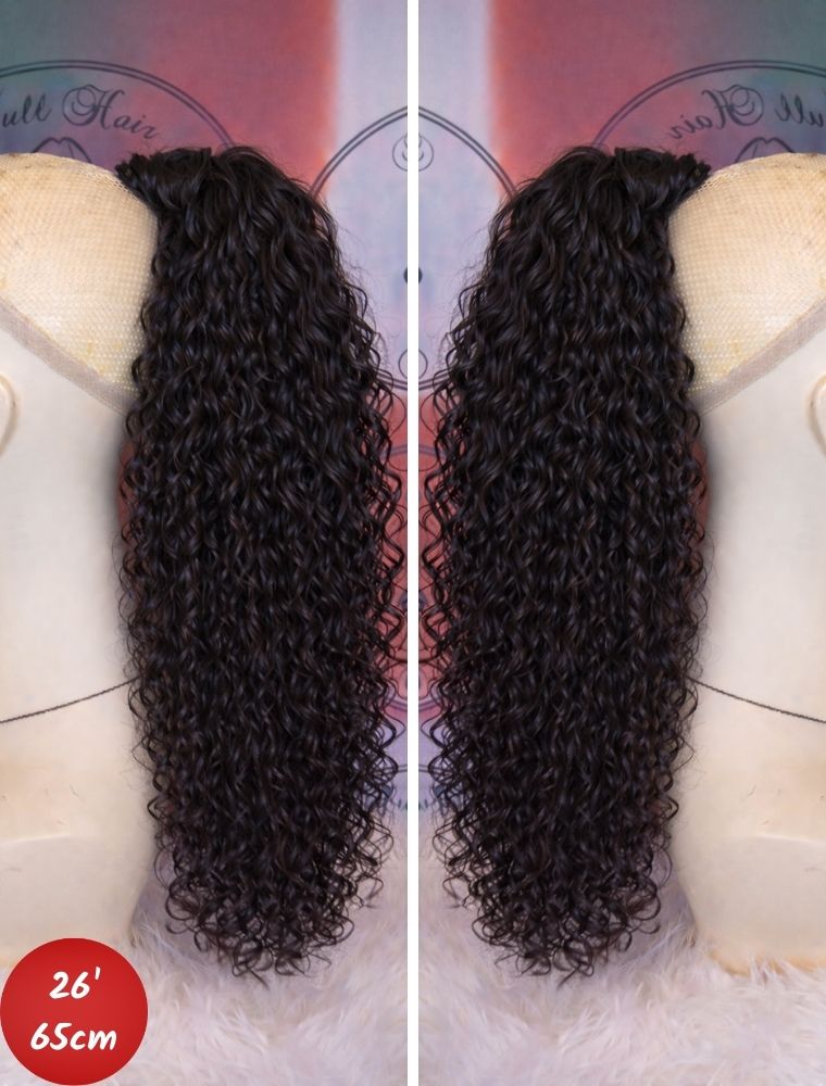 Human Hair Ponytail – Wrap-Around Method, Inner Comb and Velcro Finish Strap.