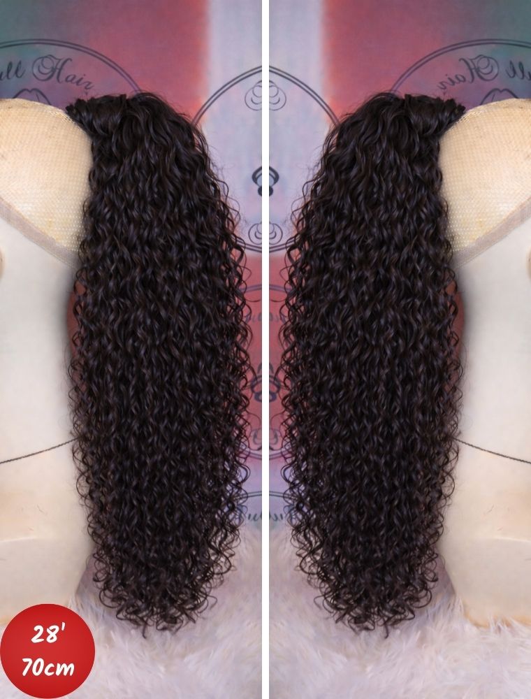 Human Hair Ponytail – Wrap-Around Method, Inner Comb and Velcro Finish Strap.