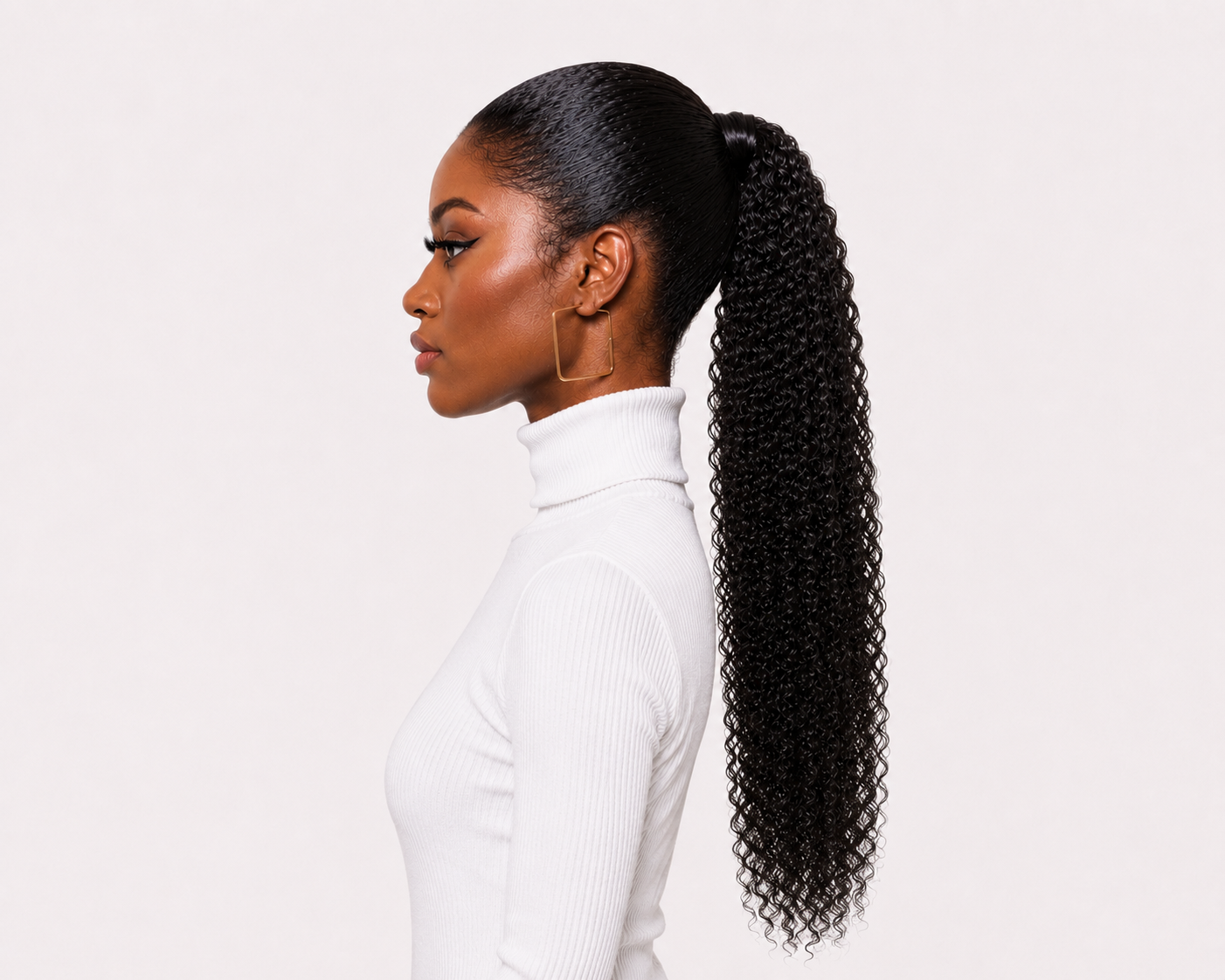 Human Hair Ponytail – Wrap-Around Method, Inner Comb and Velcro Finish Strap.
