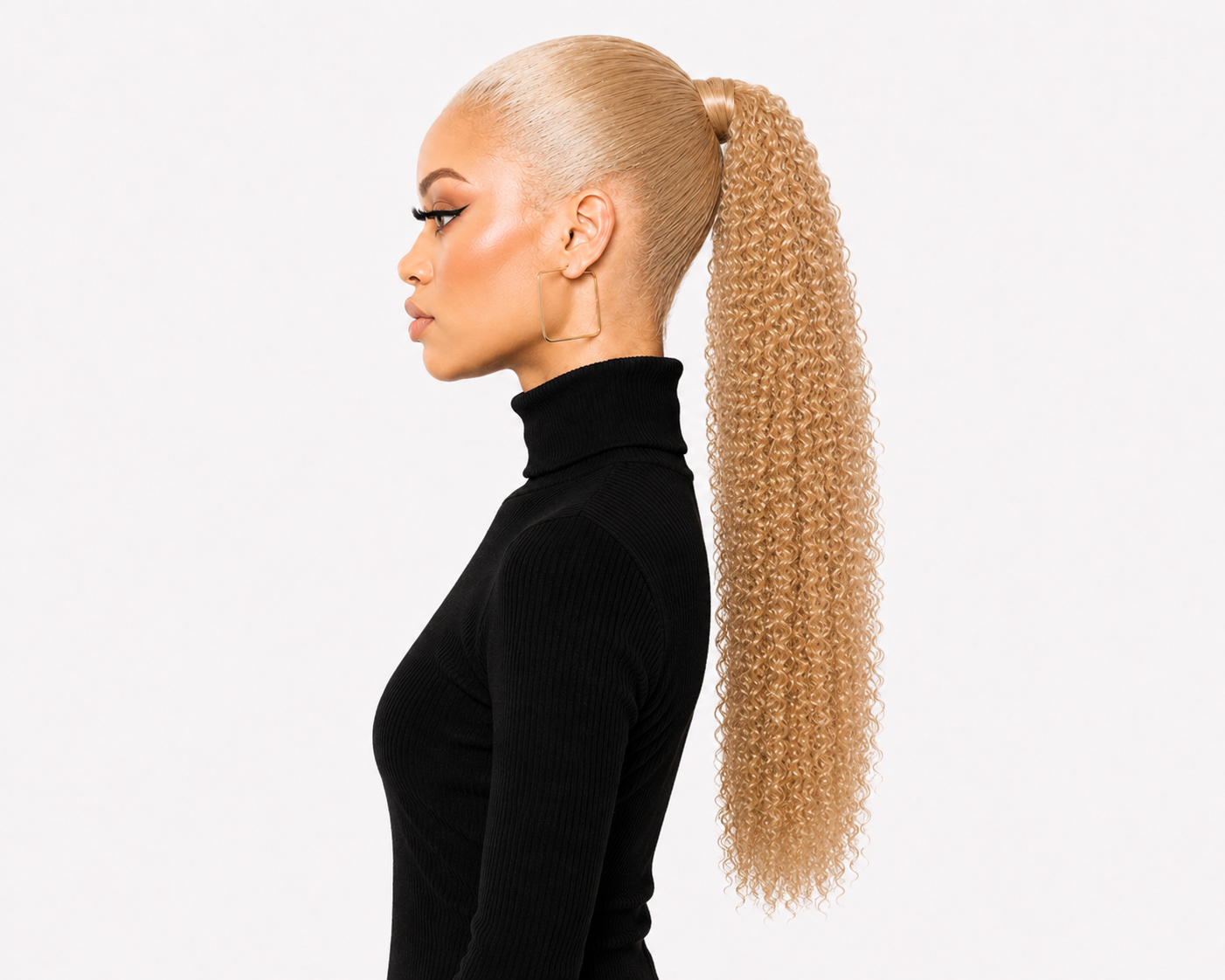 Human Hair Ponytail – Wrap-Around Method, Inner Comb and Velcro Finish Strap.