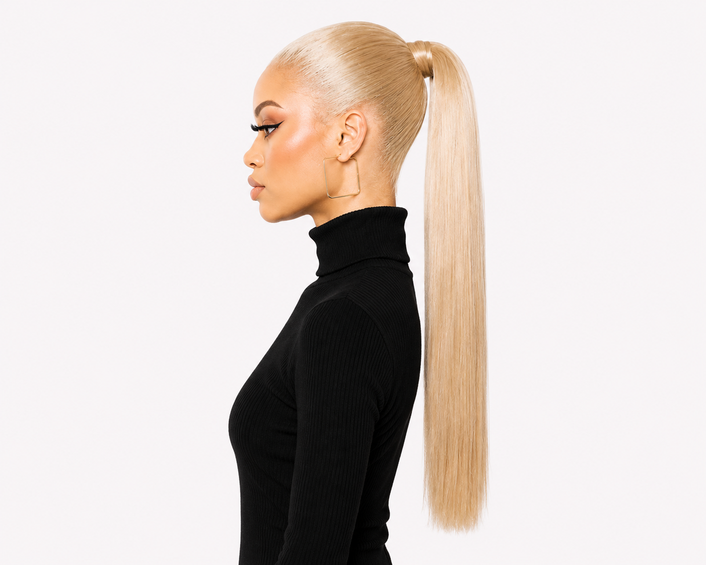 Human Hair Ponytail – Wrap-Around Method, Inner Comb and Velcro Finish Strap.