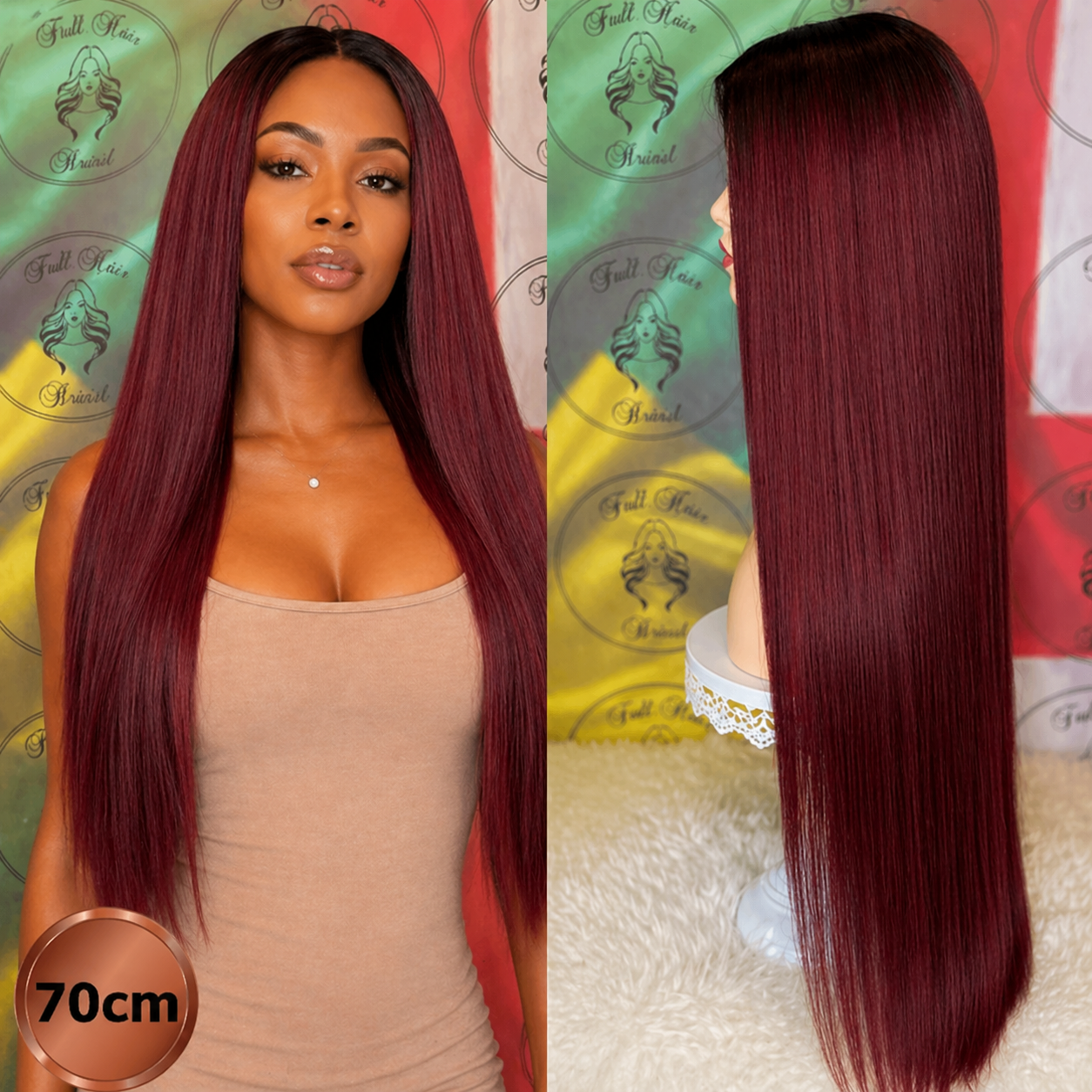 28" (70 cm) Lace Wig – Brazilian Human Hair