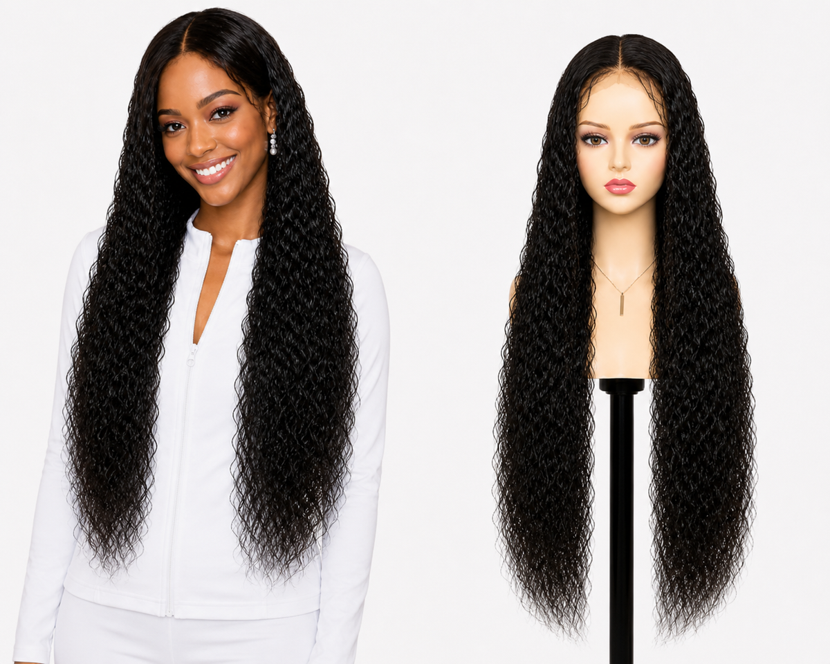 Lace wig Human hair with aligned cuticle Natural color