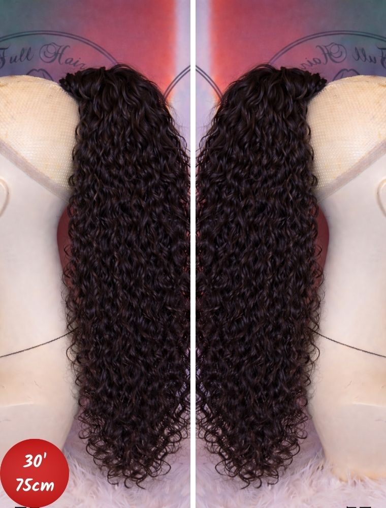 Human Hair Ponytail – Wrap-Around Method, Inner Comb and Velcro Finish Strap.