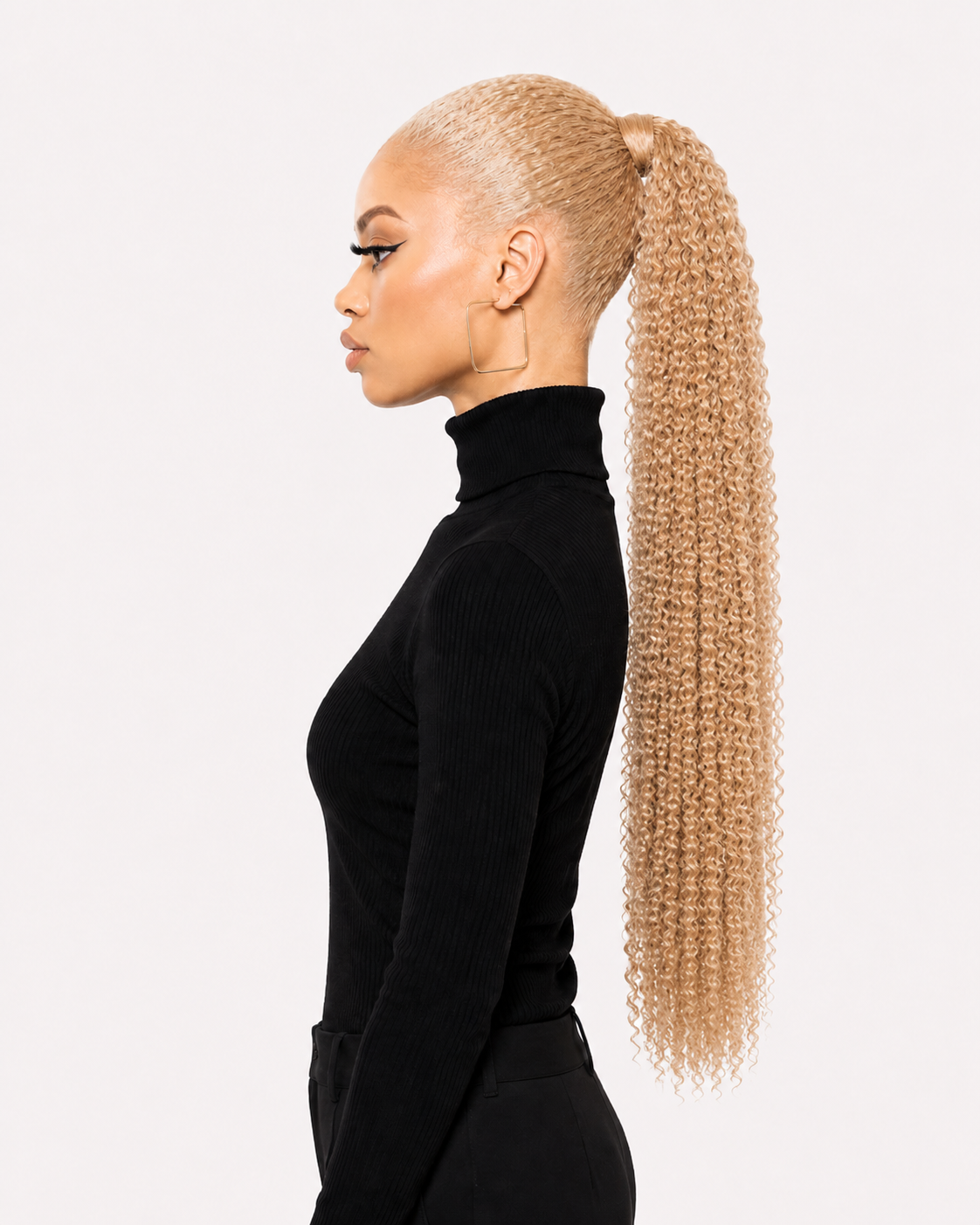 Human Hair Ponytail – Wrap-Around Method, Inner Comb and Velcro Finish Strap.